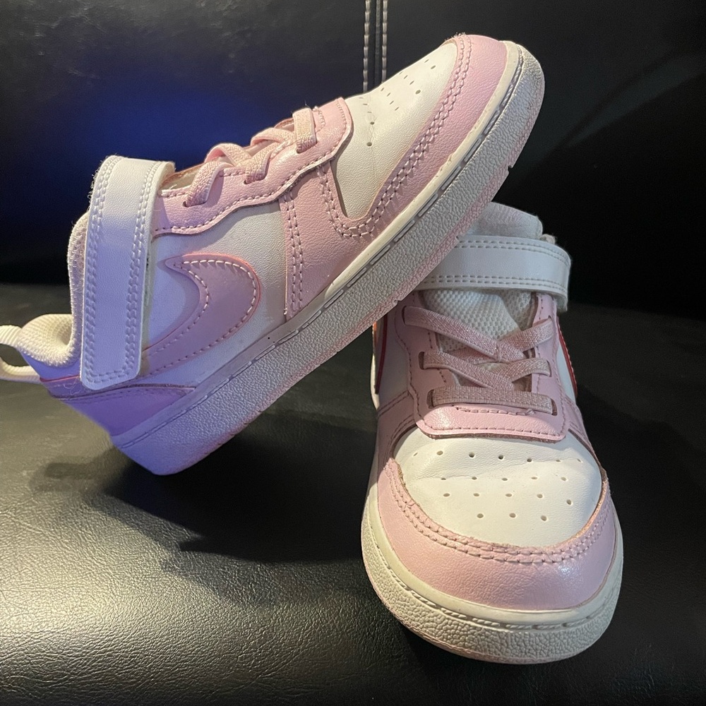 Nike Court Borough Low PS White Pink Toddler Girls Shoes Size 10C